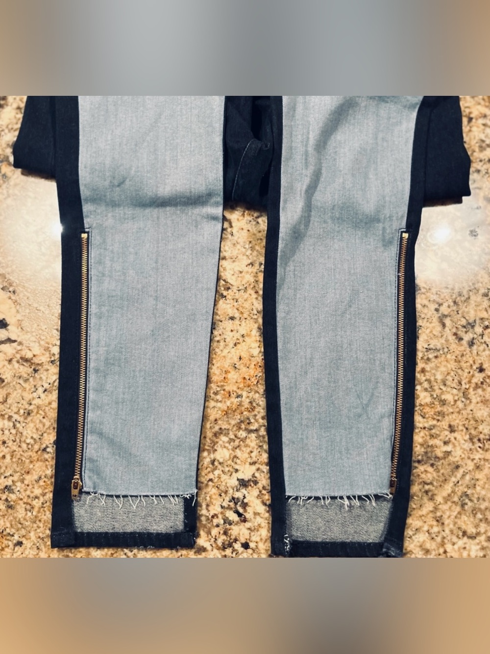 NWT Free People x Sandrine Rose Color Block Ankle Zipper Skinny Jeans - Picture 11 of 14